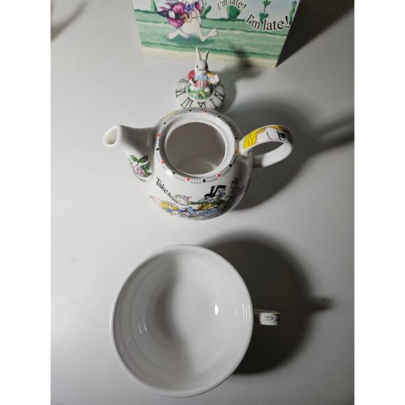 Alice In Wonderland Tea For One W/Rabbit Lid Paul Cardew Design - Picture 4 of 4